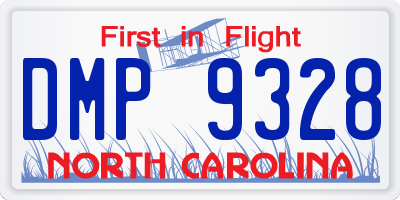 NC license plate DMP9328
