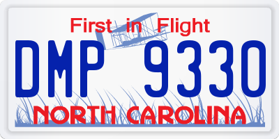 NC license plate DMP9330