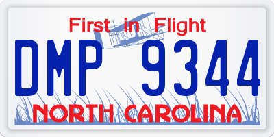 NC license plate DMP9344