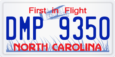 NC license plate DMP9350