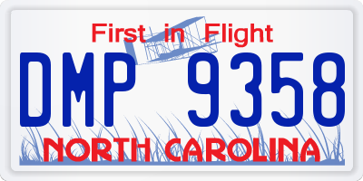 NC license plate DMP9358