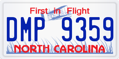NC license plate DMP9359