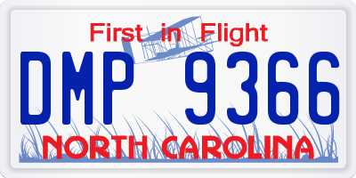 NC license plate DMP9366