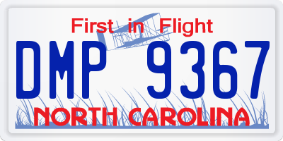 NC license plate DMP9367