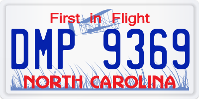 NC license plate DMP9369