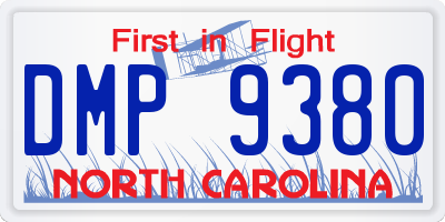 NC license plate DMP9380