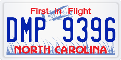 NC license plate DMP9396