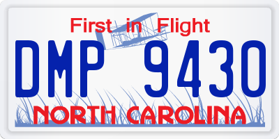 NC license plate DMP9430