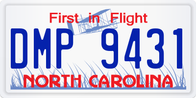 NC license plate DMP9431