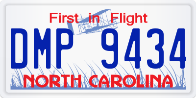 NC license plate DMP9434