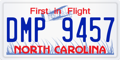 NC license plate DMP9457