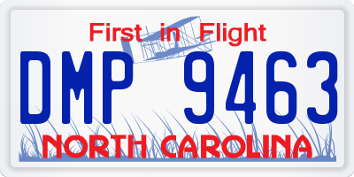 NC license plate DMP9463