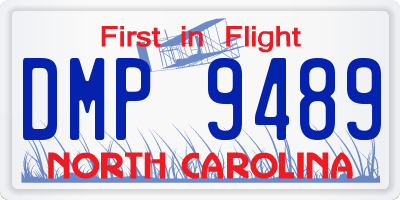 NC license plate DMP9489