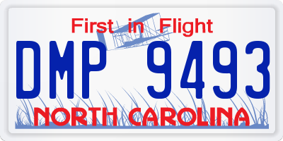 NC license plate DMP9493