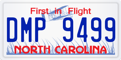 NC license plate DMP9499