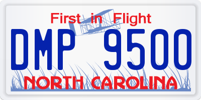NC license plate DMP9500