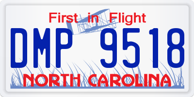 NC license plate DMP9518