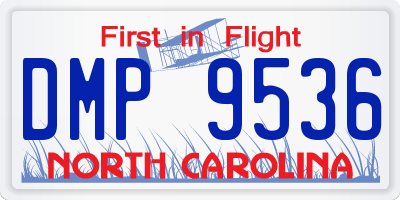 NC license plate DMP9536