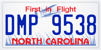 NC license plate DMP9538