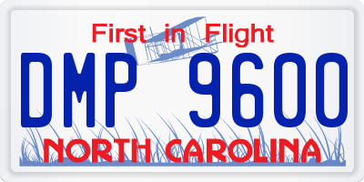 NC license plate DMP9600