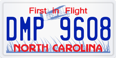 NC license plate DMP9608