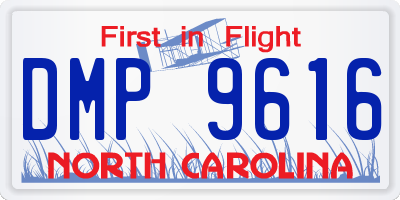 NC license plate DMP9616