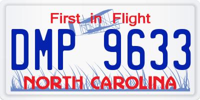 NC license plate DMP9633