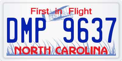 NC license plate DMP9637