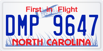 NC license plate DMP9647