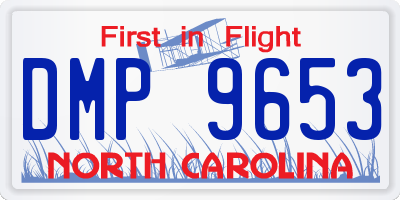 NC license plate DMP9653