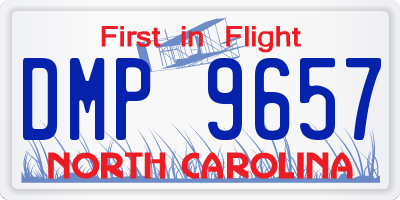 NC license plate DMP9657