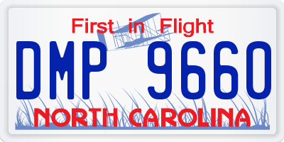 NC license plate DMP9660