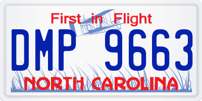 NC license plate DMP9663