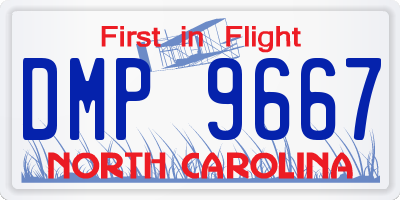 NC license plate DMP9667