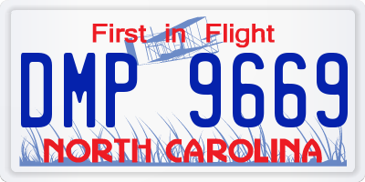 NC license plate DMP9669