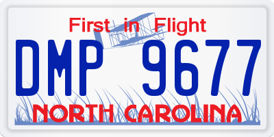 NC license plate DMP9677