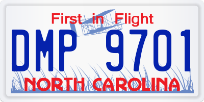 NC license plate DMP9701