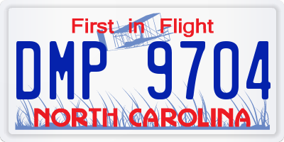 NC license plate DMP9704