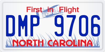 NC license plate DMP9706