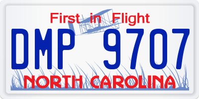NC license plate DMP9707