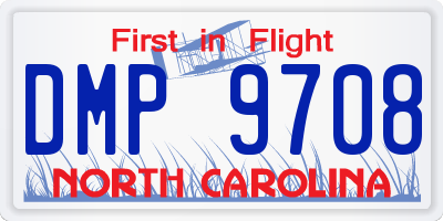 NC license plate DMP9708