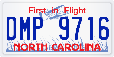 NC license plate DMP9716