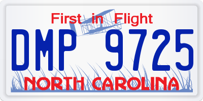 NC license plate DMP9725