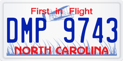 NC license plate DMP9743