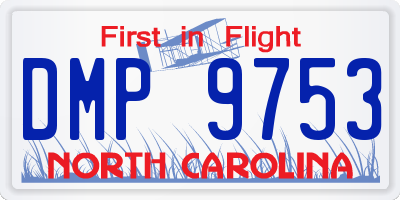 NC license plate DMP9753