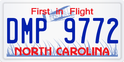 NC license plate DMP9772
