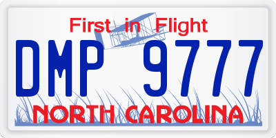 NC license plate DMP9777