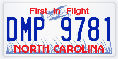 NC license plate DMP9781