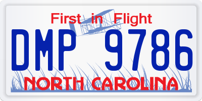 NC license plate DMP9786