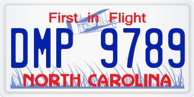 NC license plate DMP9789